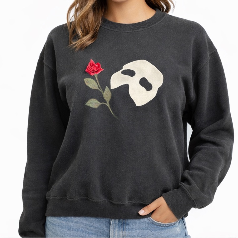 Vintage 80s Phantom of the Opera 3D Rose Sweatshirt